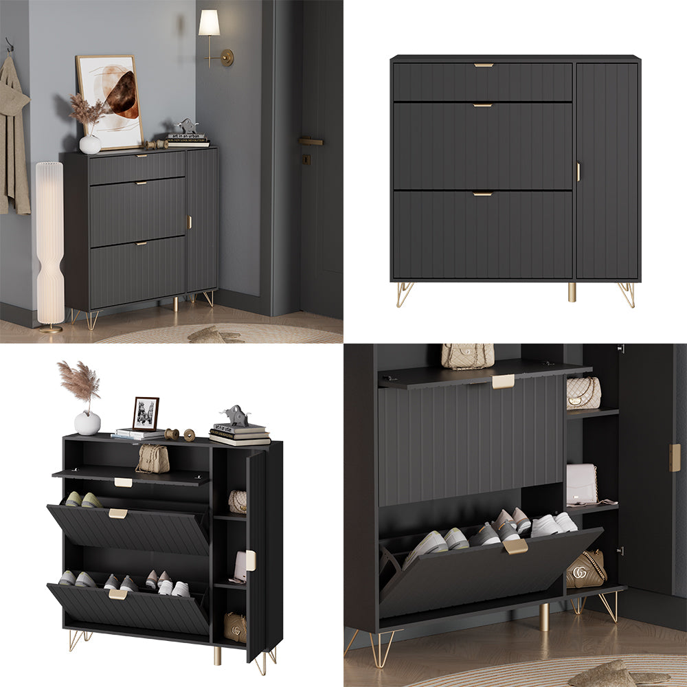 Vicco Mobile porta scarpe Nero 108 x 107.5 cm