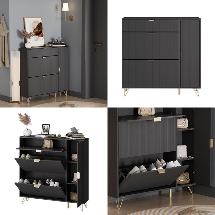 Vicco Mobile porta scarpe Nero 108 x 107.5 cm