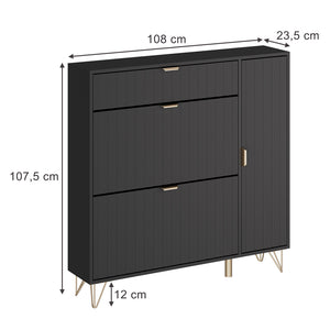 Vicco Mobile porta scarpe Nero 108 x 107.5 cm