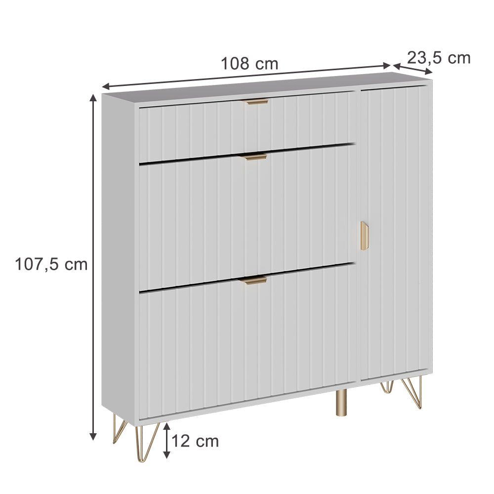 Vicco Mobile porta scarpe Bianco 108 x 107.5 cm