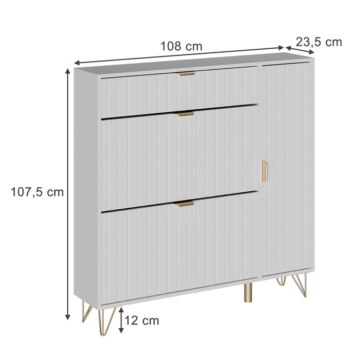 Vicco Mobile porta scarpe Bianco 108 x 107.5 cm