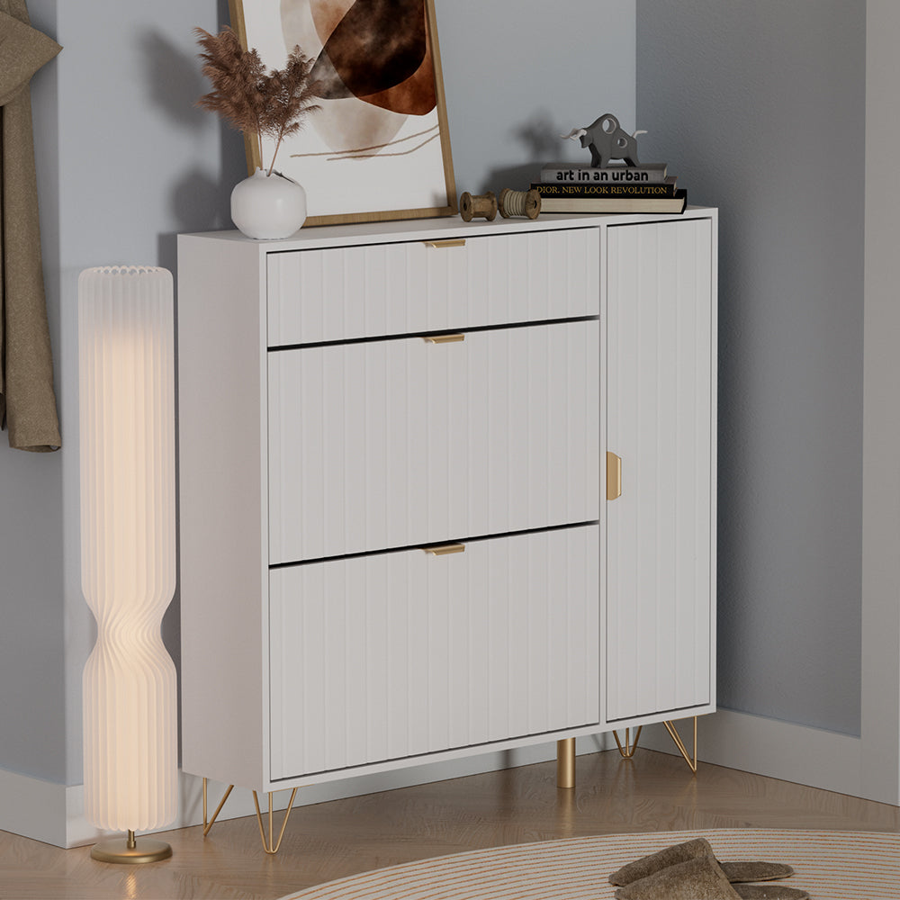 Vicco Mobile porta scarpe Bianco 108 x 107.5 cm