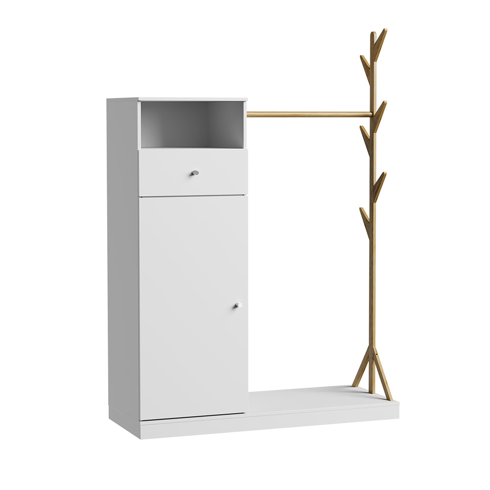 Vicco Armadio Bianco/bambù 100 x 145 cm con cassetto