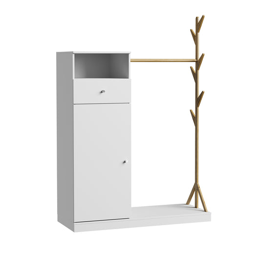 Vicco Armadio Bianco/bambù 100 x 145 cm con cassetto