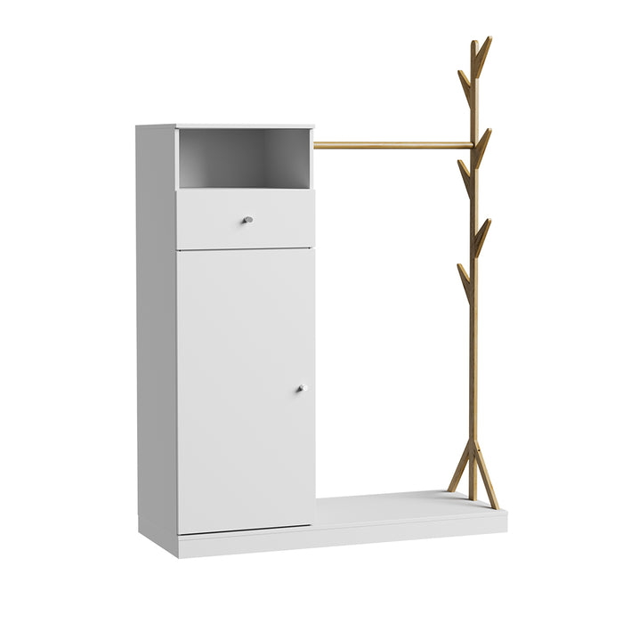 Vicco Armadio Bianco/bambù 100 x 145 cm con cassetto