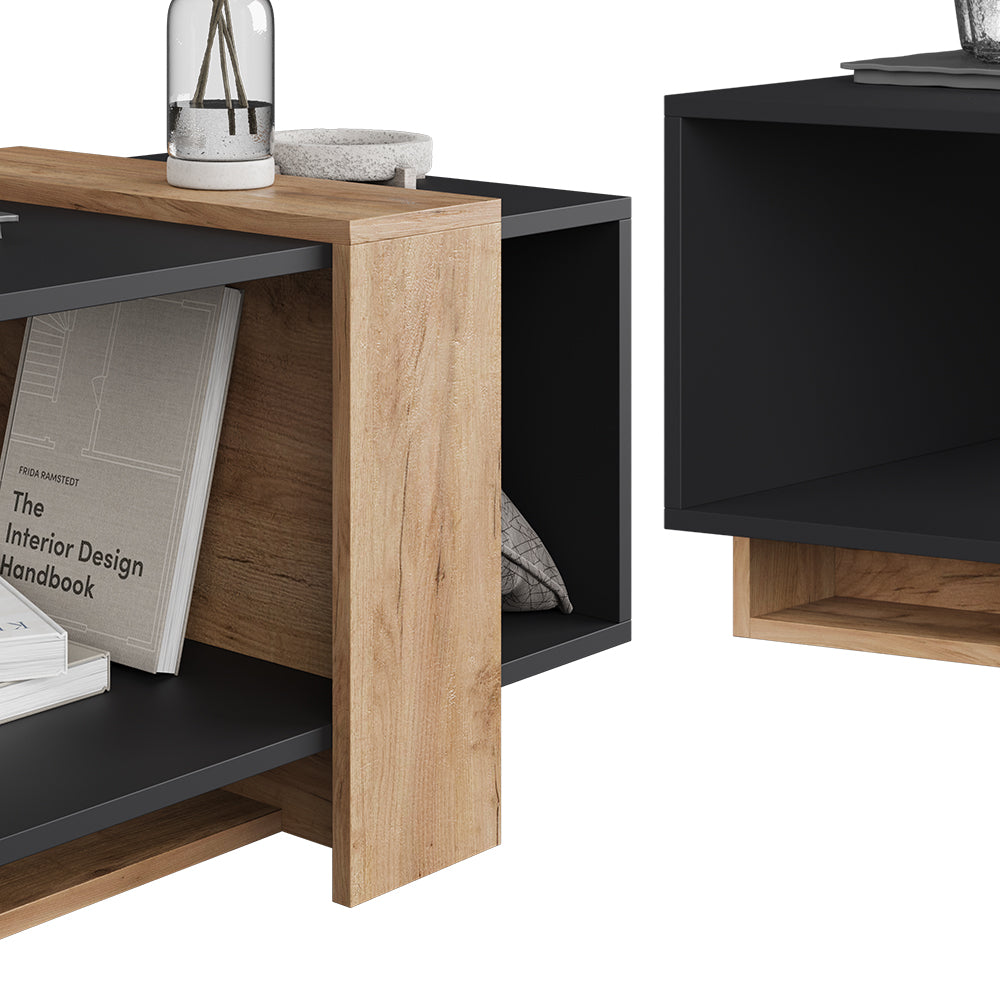 Vicco Tavolino da caffè Antracite/quercia dorata 91.8 x 49 cm