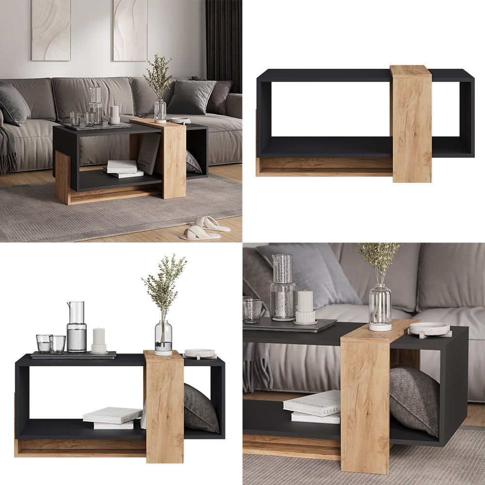 Vicco Tavolino da caffè Antracite/quercia dorata 91.8 x 49 cm