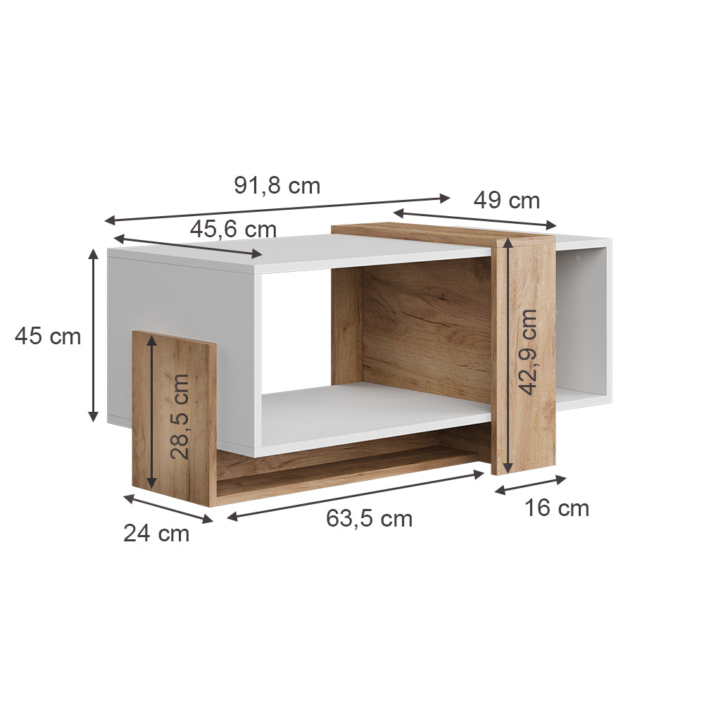 Vicco Rovere bianco/dorato 91.8 x 49 cm