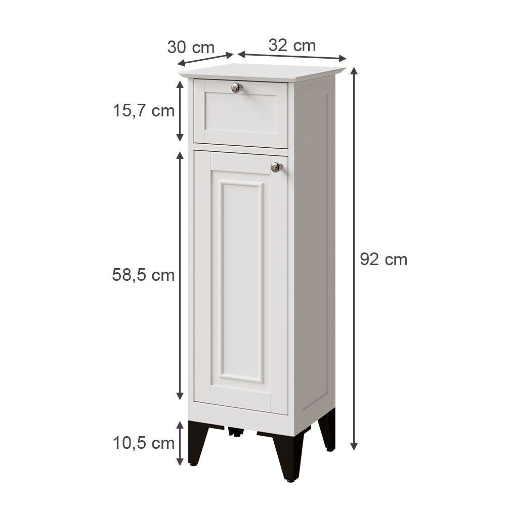 Vicco cassettiera da bagno Bianco 32 x 92 cm con cassetto