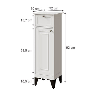 Vicco cassettiera da bagno Bianco 32 x 92 cm con cassetto