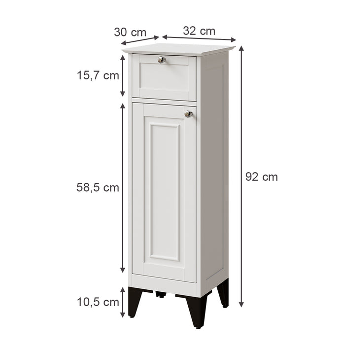 Vicco cassettiera da bagno Bianco 32 x 92 cm con cassetto