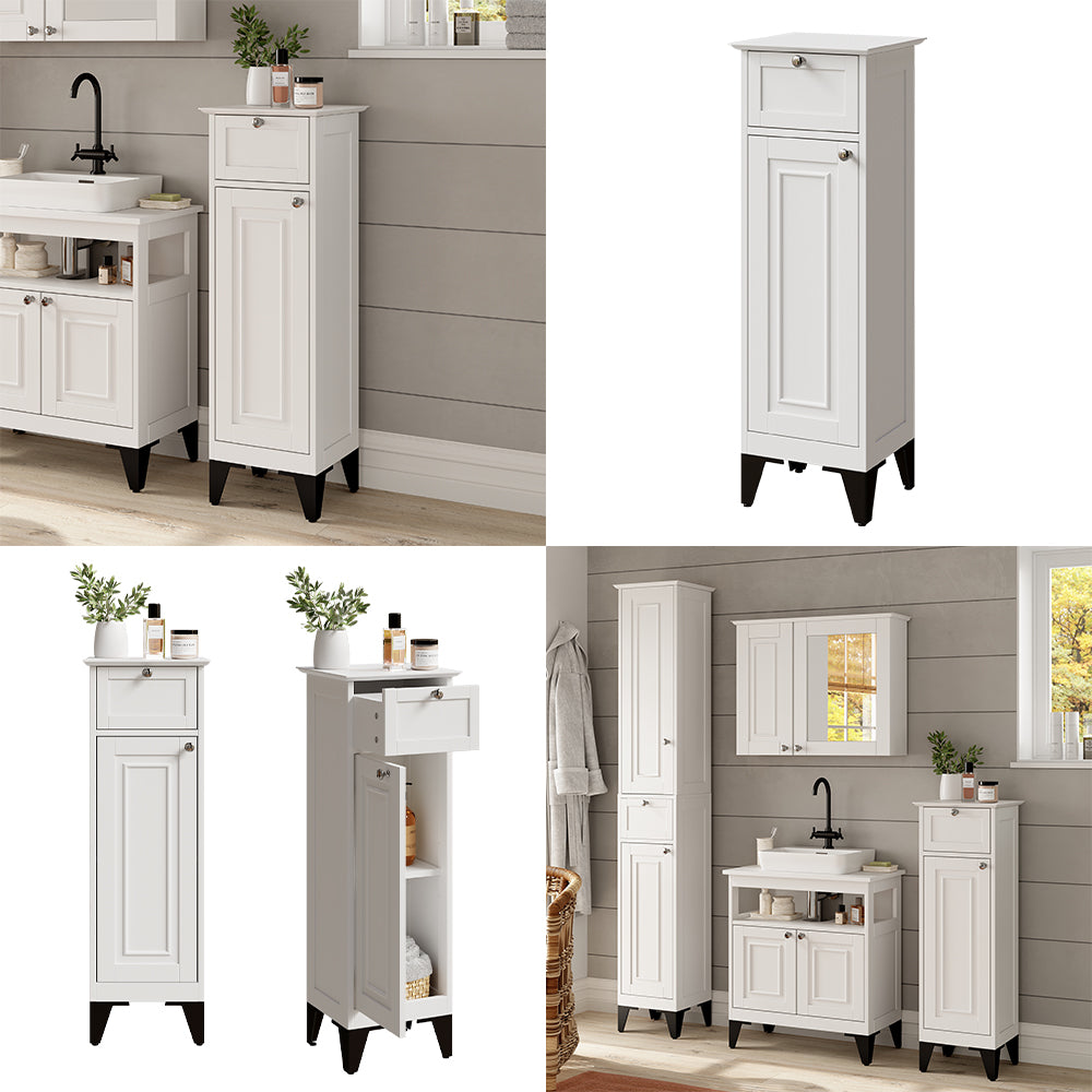 Vicco cassettiera da bagno Bianco 32 x 92 cm con cassetto