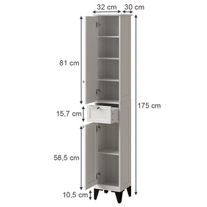 Vicco Mobile alto Bianco 32 x 175 cm