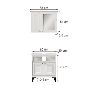 Vicco Set di mobili da bagno Bianco 2 parti