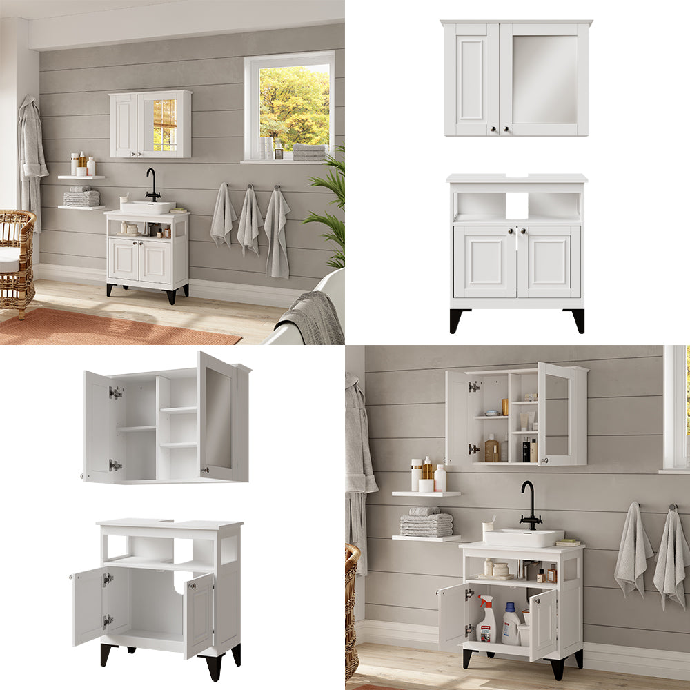 Vicco Set di mobili da bagno Bianco 2 parti