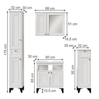 Vicco Set di mobili da bagno Bianco 4 parti