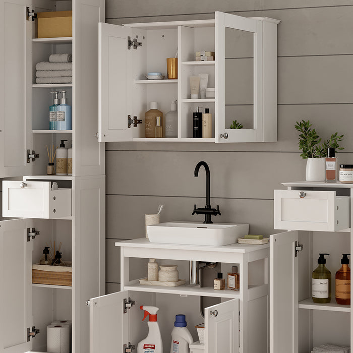 Vicco Set di mobili da bagno Bianco 4 parti