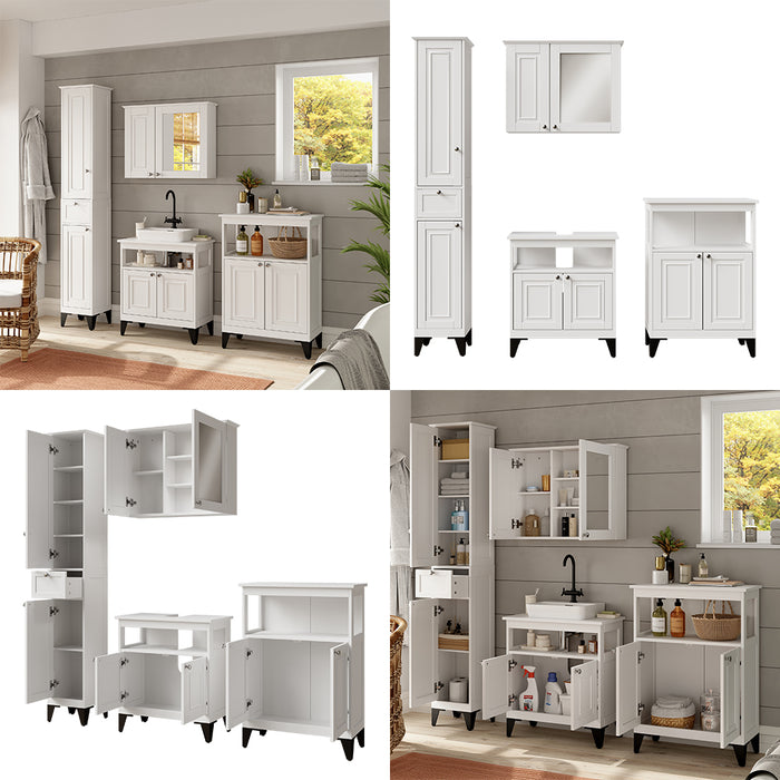 Vicco Set di mobili da bagno Bianco 4 parti