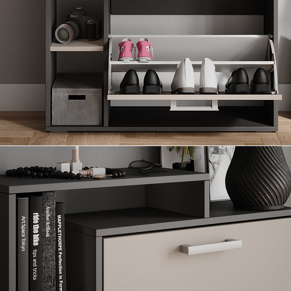 Vicco Scarpiera Antracite/grigio 80 x 90 cm