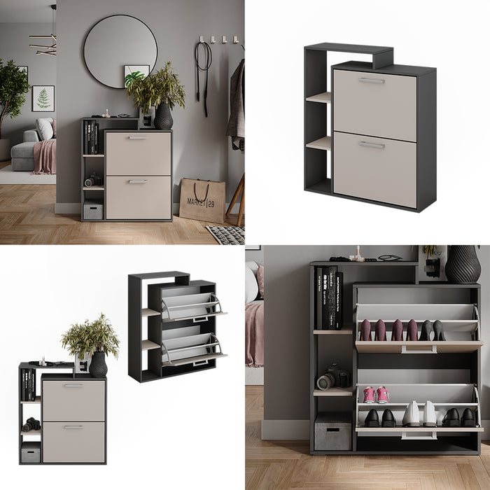 Vicco Scarpiera Antracite/grigio 80 x 90 cm