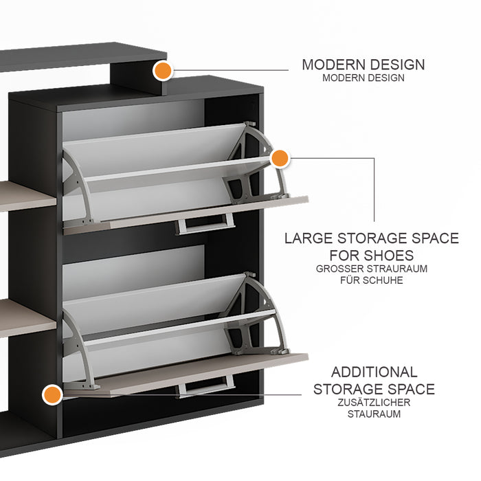 Vicco Scarpiera Antracite/grigio 80 x 90 cm