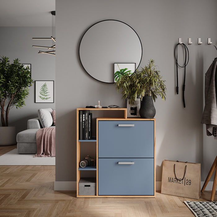 Vicco Scarpiera Goldkraft rovere/blu 80 x 90 cm