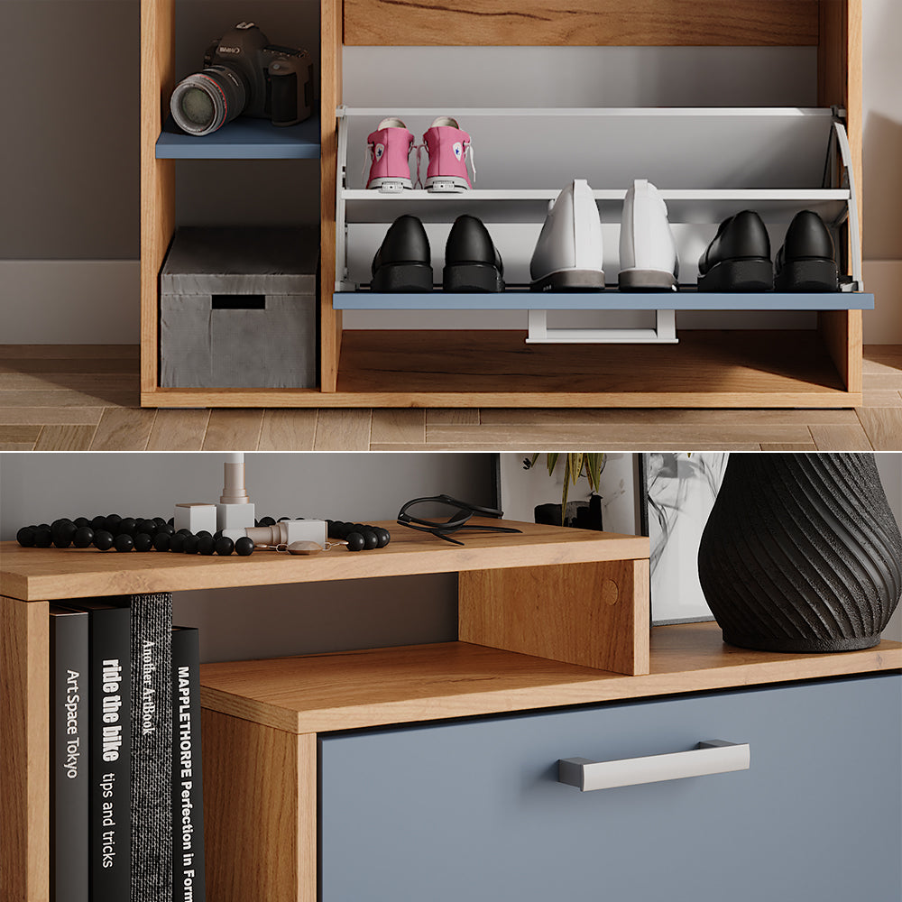 Vicco Scarpiera Goldkraft rovere/blu 80 x 90 cm