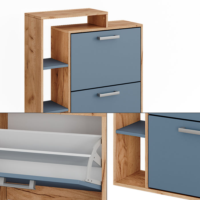 Vicco Scarpiera Goldkraft rovere/blu 80 x 90 cm