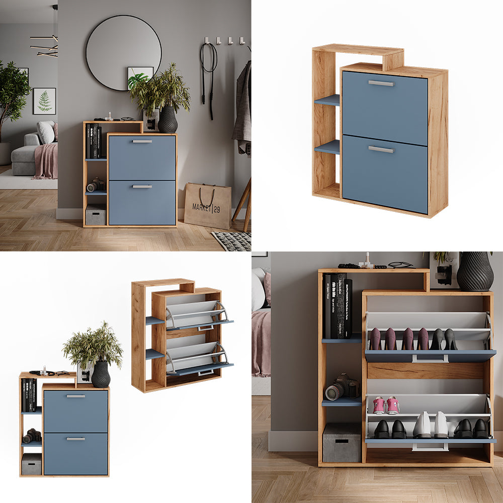 Vicco Scarpiera Goldkraft rovere/blu 80 x 90 cm