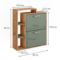 Vicco Scarpiera Goldkraft rovere/verde 80 x 90 cm