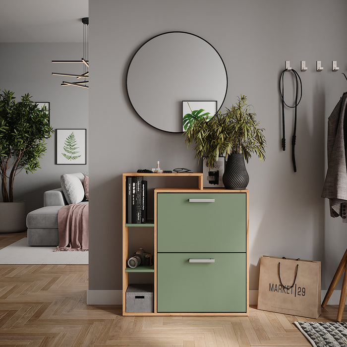 Vicco Scarpiera Goldkraft rovere/verde 80 x 90 cm