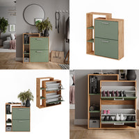 Vicco Scarpiera Goldkraft rovere/verde 80 x 90 cm