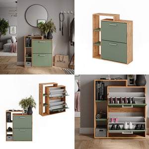 Vicco Scarpiera Goldkraft rovere/verde 80 x 90 cm