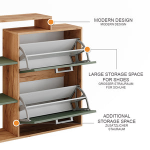 Vicco Scarpiera Goldkraft rovere/verde 80 x 90 cm