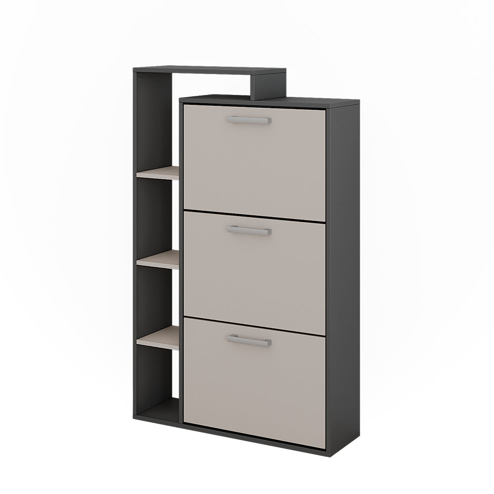 Vicco Scarpiera da ingresso Antracite/grigio 80 x 128.3 cm con 3 scomparti