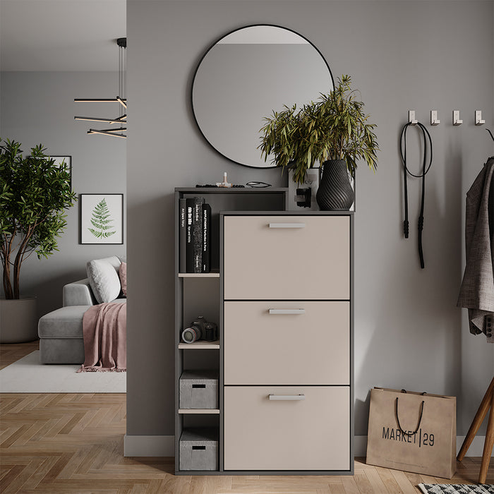 Vicco Scarpiera da ingresso Antracite/grigio 80 x 128.3 cm con 3 scomparti