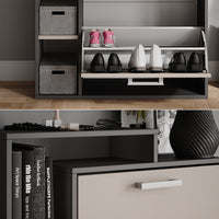 Vicco Scarpiera da ingresso Antracite/grigio 80 x 128.3 cm con 3 scomparti