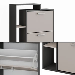 Vicco Scarpiera da ingresso Antracite/grigio 80 x 128.3 cm con 3 scomparti