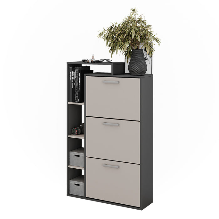 Vicco Scarpiera da ingresso Antracite/grigio 80 x 128.3 cm con 3 scomparti