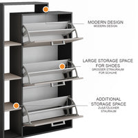 Vicco Scarpiera da ingresso Antracite/grigio 80 x 128.3 cm con 3 scomparti