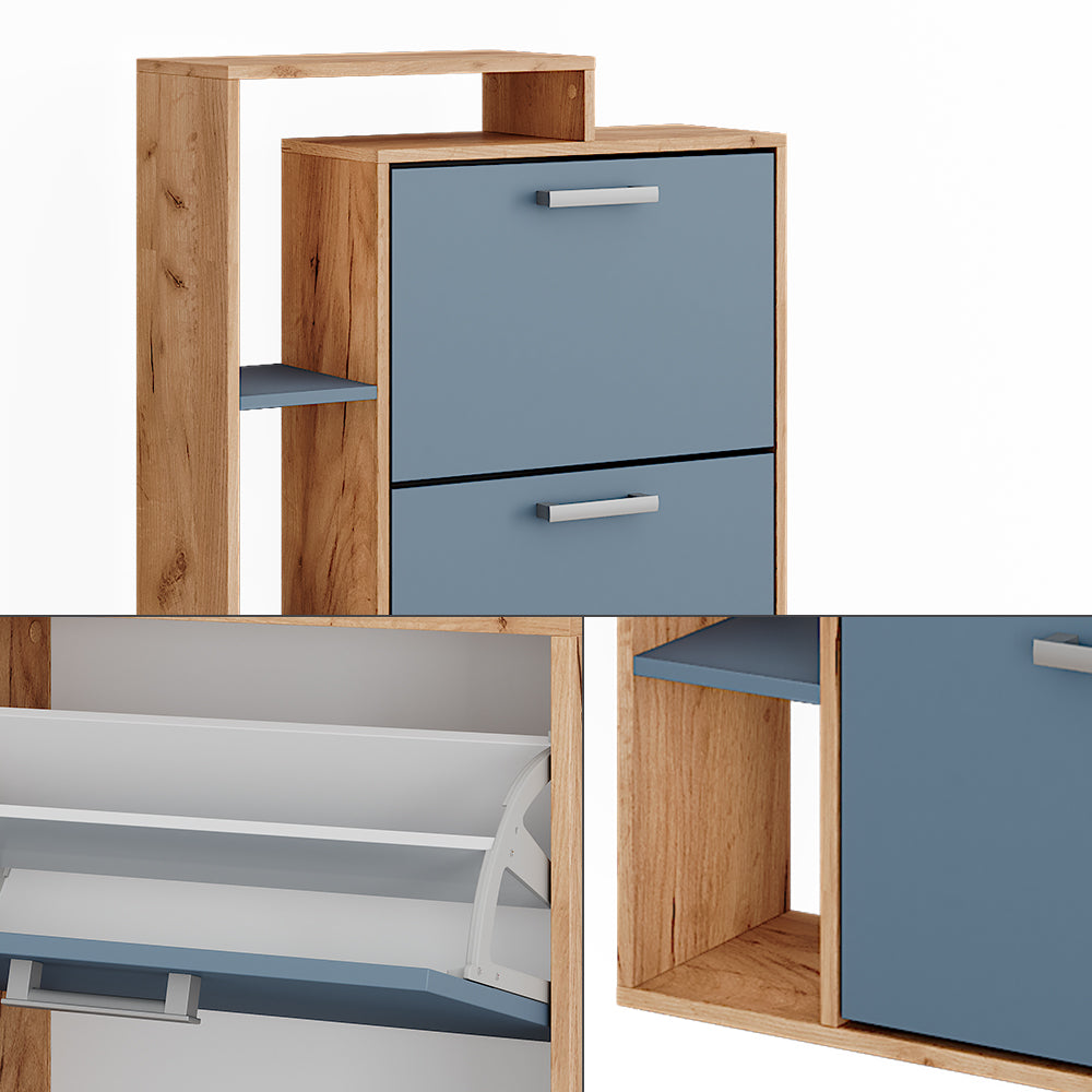 Vicco Appendiabiti Goldkraft rovere/blu 80 x 128.3 cm con 3 scomparti