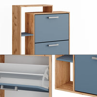 Vicco Appendiabiti Goldkraft rovere/blu 80 x 128.3 cm con 3 scomparti