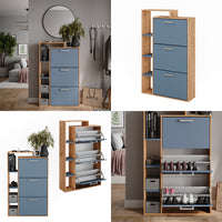 Vicco Appendiabiti Goldkraft rovere/blu 80 x 128.3 cm con 3 scomparti