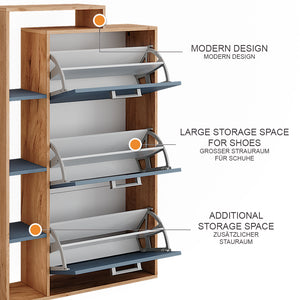 Vicco Appendiabiti Goldkraft rovere/blu 80 x 128.3 cm con 3 scomparti