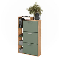 Vicco Scarpiera da ingresso Goldkraft rovere/verde 80 x 128.3 cm con 3 scomparti
