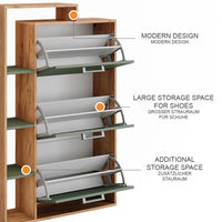 Vicco Scarpiera da ingresso Goldkraft rovere/verde 80 x 128.3 cm con 3 scomparti