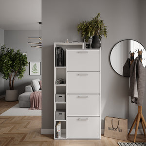 Vicco Scarpiera da ingresso Bianco 80 x 166.1 cm con 4 scomparti