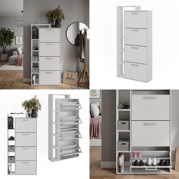 Vicco Scarpiera da ingresso Bianco 80 x 166.1 cm con 4 scomparti