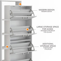 Vicco Scarpiera da ingresso Bianco 80 x 166.1 cm con 4 scomparti