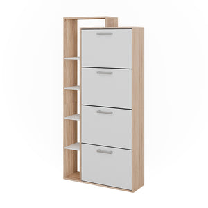 Vicco Scarpiera da ingresso Bianco/Sonoma 80 x 166.1 cm con 4 scomparti